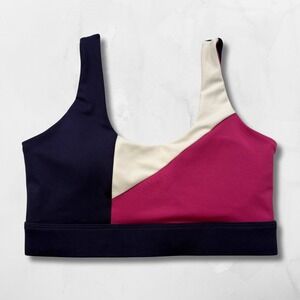 WILO Women Size Small Colorblock Sports Bra Tank Top Purple Pink Padded